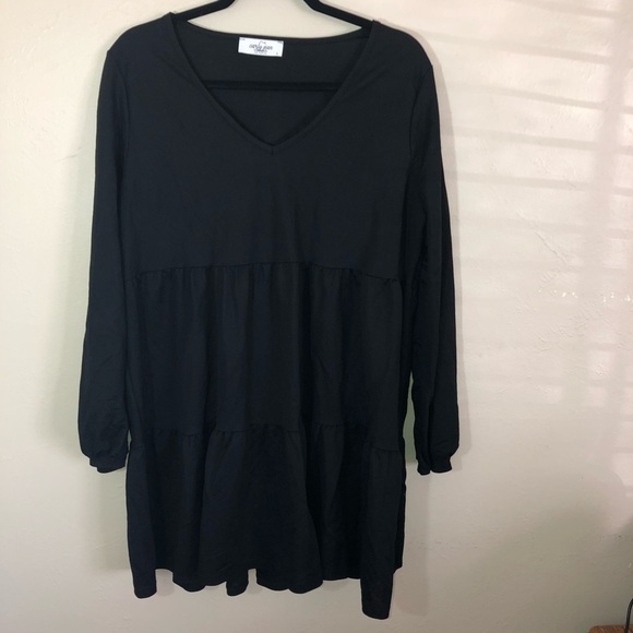 CARLY JEAN LA Blaine Baby Doll Long SleeveTiered Dress Sz L - Picture 4 of 9